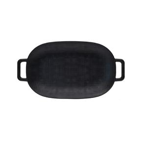 Cal-Mil 22161-13 Sedona 23" x 11.4" Black Melamine Serving Platter w/ Handles