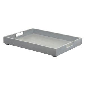 Cal-Mil 22347-83 Ashwood 22in x 17in Gray Oak Wood Room Service Tray - 3 Each 