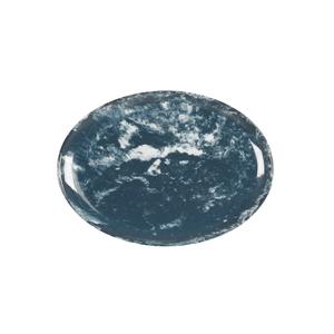 Cal-Mil 22352-11-119 Reactive 10.75" x 7.75" Glossy Blue Melamine Coupe Platter