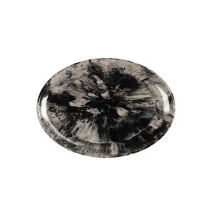 Cal-Mil 22352-11-120 Reactive 10.75" x 7.75" Glossy Black Melamine Coupe Platter