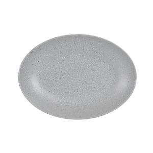 Cal-Mil 22391-11-121 Coronado 7.75" x 10.75" Matte Grey Melamine Oval Platter