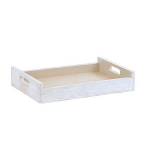 Cal-Mil 22454-1014-113 Newport 17.25in x 12.5in White-Washed Pine Wood Serving Tray 