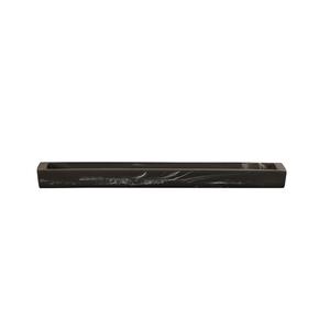 Cal-Mil 23741-124 12.75in x 5in Black Marble Resin 3-Section Serving Tray 
