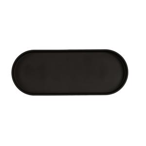 Cal-Mil 24003-208-13 Hudson 20" x 8" x 1.5"H Black Melamine Platter - 3 Each