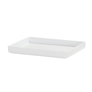 Cal-Mil 26110-1012-15 Hudson 13.25in x 10.5in x 1.5"H Matte White Raised Rim Tray 