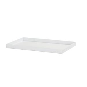 Cal-Mil 26110-1220-15 Hudson 21.5" x 13.25" x 1.5"H Matte White Raised Rim Tray