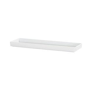 Cal-Mil 26110-206-15 Hudson 21.5in x 6.75in x 1.5"H Matte White Raised Rim Tray 