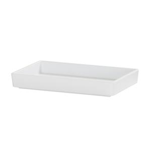 Cal-Mil 26110-610-15 Hudson 10.5in x 6.5in x 1.5"H Matte White Raised Rim Tray 