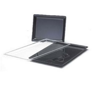 Cal-Mil 335-10-13 10in x 14in x 1"H Black Acrylic Shallow Display Tray - 6 Each 