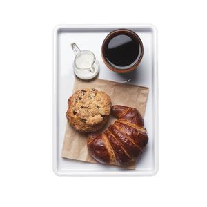 Cal-Mil 3463-15W 13in x 9in x 1"H White Melamine Serving Tray - 6 Each 