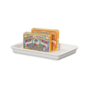 Cal-Mil 3505-15W 9in x 6.5in x 1"H White Melamine Serving Tray - 6 Each 
