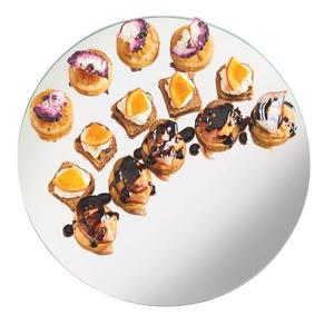 Cal-Mil 414-16 Gourmet 16in Dia. x 0.25"H Acrylic Display Mirror Tray-3 Each 