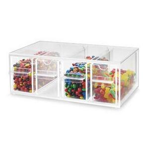 Cal-Mil 393 13" x 8" Clear Topping Bin w/ (4) Notched Drawers