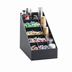 Cal-Mil 2047 Classic 14in x 22.5in Black Plastic 5-Tier Cup/Lid Organizer 
