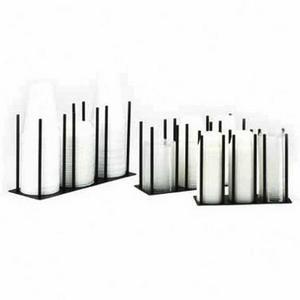 Cal-Mil 1516-2-13 8.2in x 3in Black Iron Lid/Ramekin Organizer with 3 Slots 