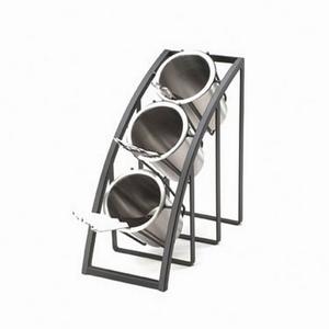 Cal-Mil 1747-3-13 Mission 7in x 13in x 13"H Black 3-Tier Condiment Organizer 