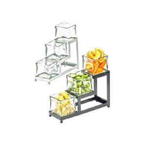 Cal-Mil 1803-4-49 4in x 12in Chrome Frame 3-Tier Condiment Organizer 