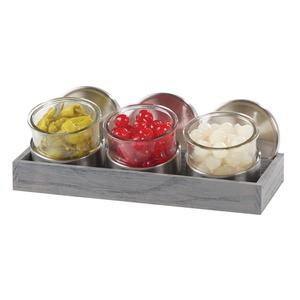 Cal-Mil 1850-4-83 Ashwood 14.25in x 6in Gray Oak Wood Bar Condiment Holder 