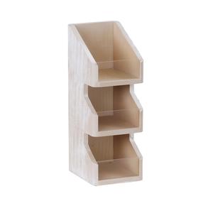 Cal-Mil 22455-3-113 Newport 6in x 7in White-Washed Pine Wood Condiment Organizer 