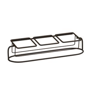 Cal-Mil 22802-3-13 Madison 16.5in x 10in Black Wire Condiment Organizer 