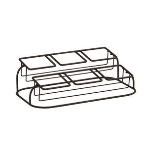 Cal-Mil 22802-6-13 Madison 16.5in x 5in Black Wire 2-Tier Condiment Organizer 