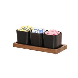 Cal-Mil 23207-78 Sydney 5" x 12.75" x 4.5"H Walnut Condiment Organizer
