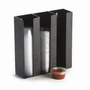 Cal-Mil 278-2 Classic 9in x 2.5in x 9"H Black Plastic Lid/Ramekin Organizer 