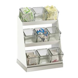 Cal-Mil 3018-55-12 Luxe 12.25" x 9" x 15.5"H White 3-Tier Condiment Organizer