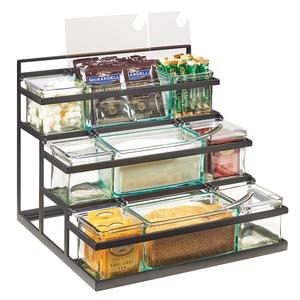 Cal-Mil 3603-13 16" x 14.75" x 13.5"H Black Metal 3-Tier Condiment Organizer