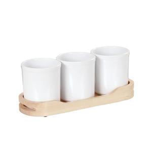 Cal-Mil 3647-32-71 Blonde 16in x 5.5in x 6"H Wood Condiment Organizer 
