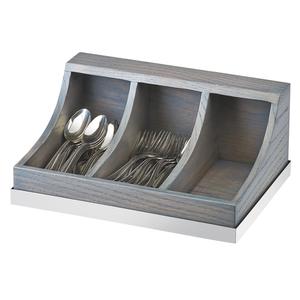 Cal-Mil 3802-83 Ashwood 13.75" x 10" x 6"H Gray Oak Flatware Organizer