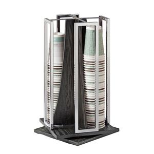 Cal-Mil 3803-87 Cinderwood 10" x 10" x 18.1" Dark Oak Cup & Lid Organizer