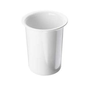 Cal-Mil 1017-15 4.5in Dia. x 5.5"H White Melamine Flatware Holder 