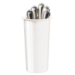 Cal-Mil 1017-8-15 4.5in Dia. x 8"H White Melamine Flatware Holder 