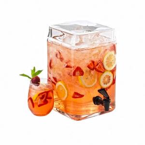Cal-Mil 1733-2 7.5inx 7.5in Glass 2gl Beverage Infusion Dispenser with Lid 