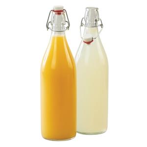 Cal-Mil 3674-34 3.25in Dia. x 12.5"H Clear Glass 34oz Bottle - 6 Each 