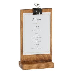 Cal-Mil 2036-46-99 Madera 4.5" x 2.5" Pine Wood Menu Holder - 6 Each