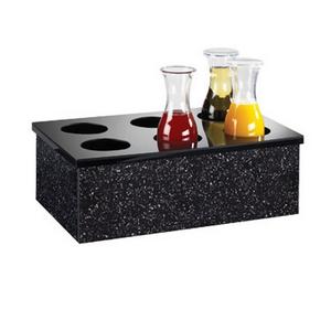 Cal-Mil 707-12 12in x 20in Black Acrylic Carafe Collar with 6 Holes 