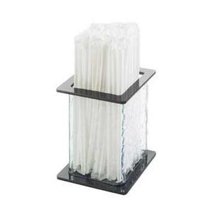 Cal-Mil 1228-4 4.75" x 4.75" Clear Acrylic Square Straw Holder - 6 Each