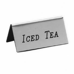 Cal-Mil 228-5-010 3" x 1.5"H Silver "Iced Tea" Beverage Tent Sign - 1 Doz
