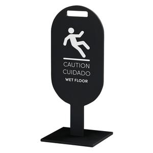 Cal-Mil 28608-13 Vista 10in x 10in x 24"H Black "Wet Floor" Floor Sign 