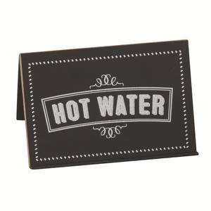 Cal-Mil 3047-3 3" x 2" x 2"H Countertop "Hot Water" Beverage Sign - 1 Doz
