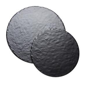 Cal-Mil 3502-12-65M 12" Dia. x 0.5"H Black Melamine Serving Board - 6 Each