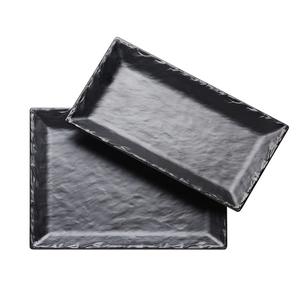 Cal-Mil 3459-76-65M 7" x 6.5" Black Melamine Spoon Rest - 3 Each