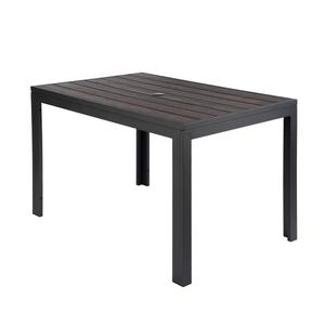 H&D Commercial Seating APTE3048 30inx48in Dark Brown Patio Table with 4 Legs & Umbrella Hole 
