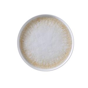 Yanco China OP-110 Optimum Melamine 10in Dia. White & Brown Plate with Rim - 2dz 