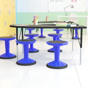 Flash Furniture AY-9001S-BL-GG Carter Blue Polyprolene Swivel Bar Stool w/ Rubberized Seat