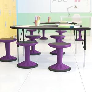 Flash Furniture AY-9001S-PR-GG Carter Purple Polyprolene Swivel Barstool w/ Rubberized Seat