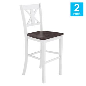 Flash Furniture ES-STBN1-29-WH-2-GG Gwendolyn Bar Height White Wash Bar Stool - Set of 2