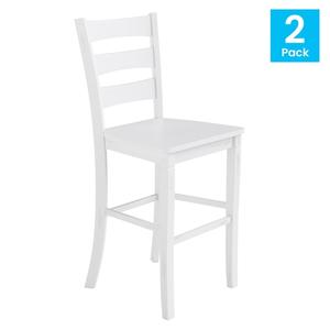 Flash Furniture ES-STBN5-29-WH-2-GG Liesel Bar Height Antique White Wash Bar Stool - Set of 2